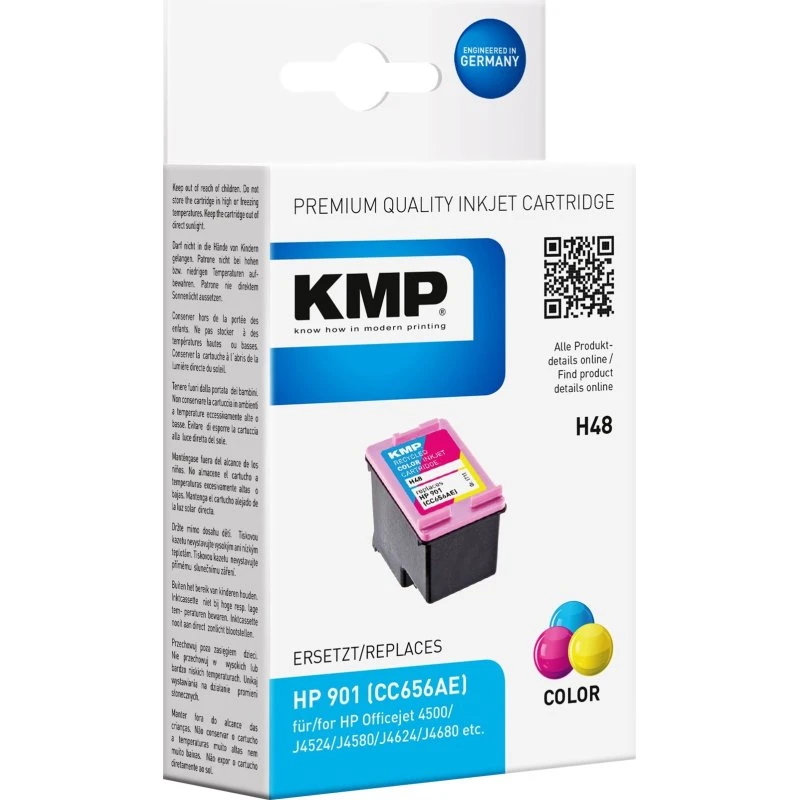 KMP H48 Farveblæk (Cyan, Magenta, Gul) til HP Officejet