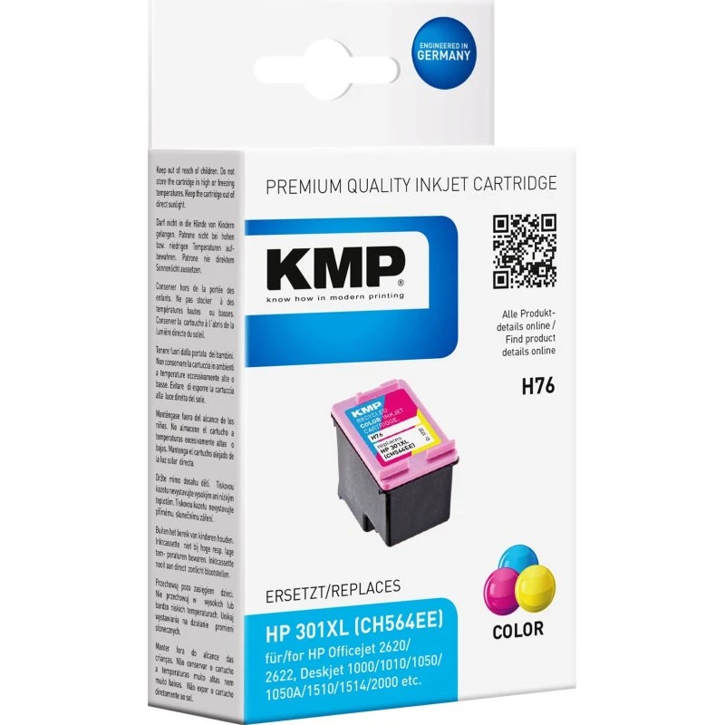 KMP H76 Farveblækpatron (Cyan, Magenta, Gul) - 350 sider