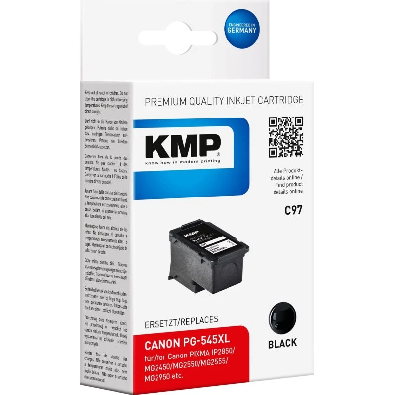 KMP C97 Sort Blækpatron - 400 sider - Kompatibel med Canon PG-545XL