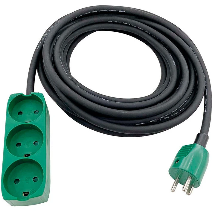GRIPO kabelsæt neopren 10 m 3x1,5 mm² jord 3-stikdåse