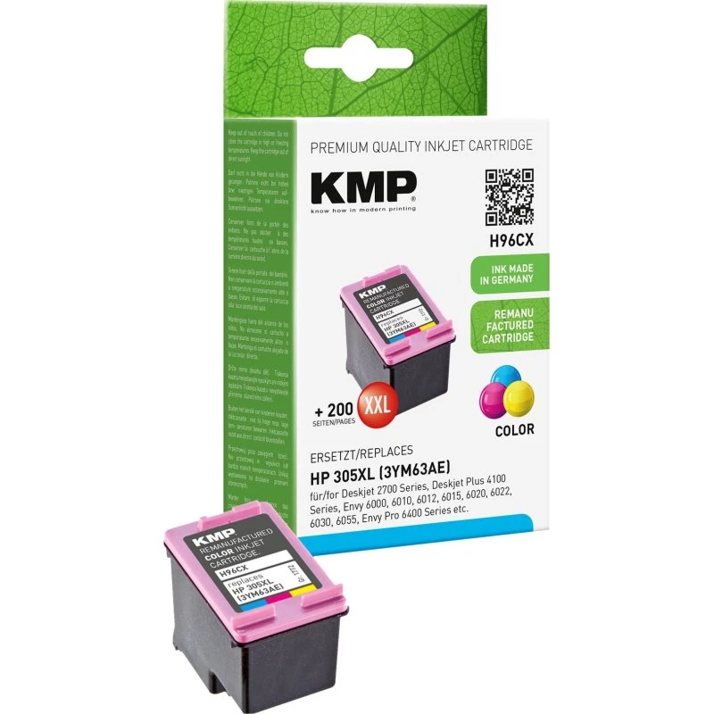 KMP H96CX Farveblæk (Cyan, Magenta, Gul) til HP 305XL