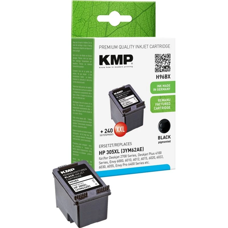 KMP H96BX Sort Blækpatron - Kompatibel med HP 305XL