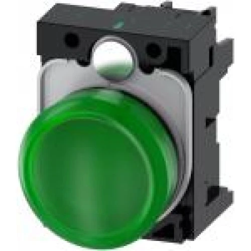 Siemens Indikatorlys Grøn 22mm LED 24V AC/DC 3SU1102-6AA40-1AA0