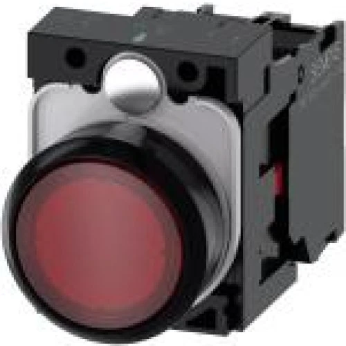 Siemens Belyst trykknap, rød, 22mm, 1NC, momentan