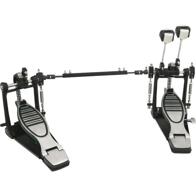 Dimavery DFM-1000 dobbelt stortrommepedal, sort/sølv