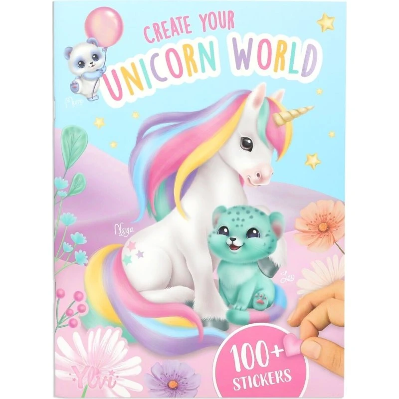 Ylvi Unicorn World klistermærkebog med glimmer og skum