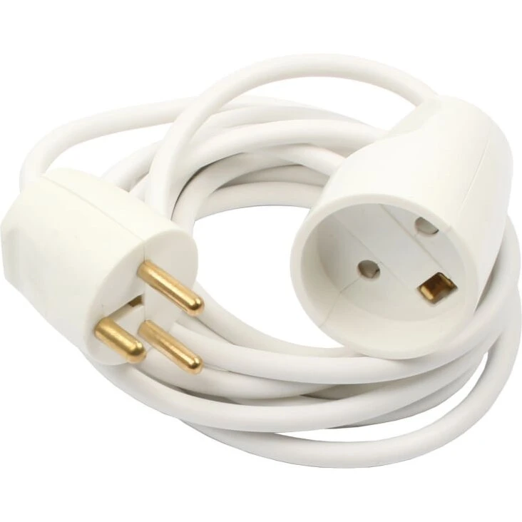 Forlængerledning M/J 3 m 3x1,0 mm² hvid