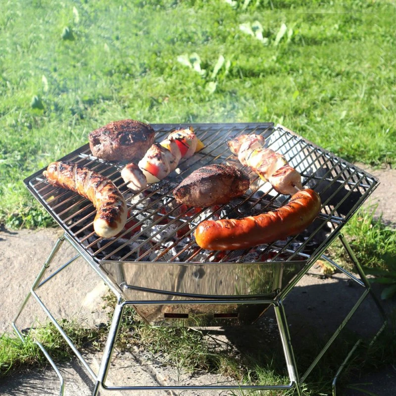 Origin Outdoors Hexagon Grill- og ildskål i rustfrit stål