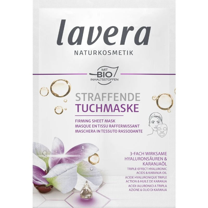 Lavera Opstrammende Stofmaske med Hyaluronsyre og Karanjaolie