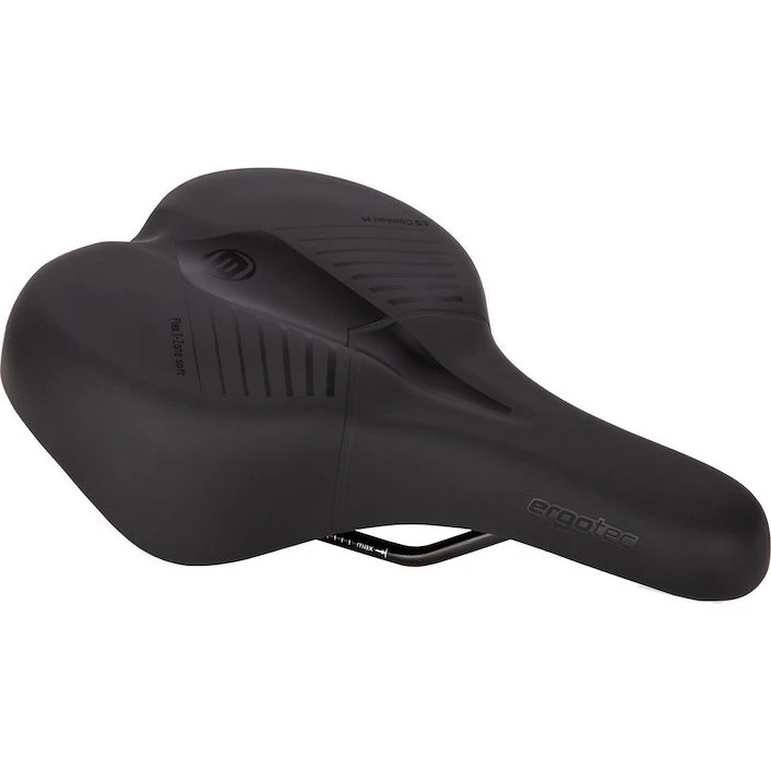 Ergotec Comfort L Cykelsadel 265 x 206 mm - Sort PU Memory Foam