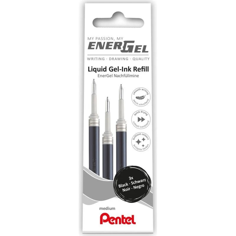 Pentel Energel LR7 Refill 0,7mm Sort - 3 stk.
