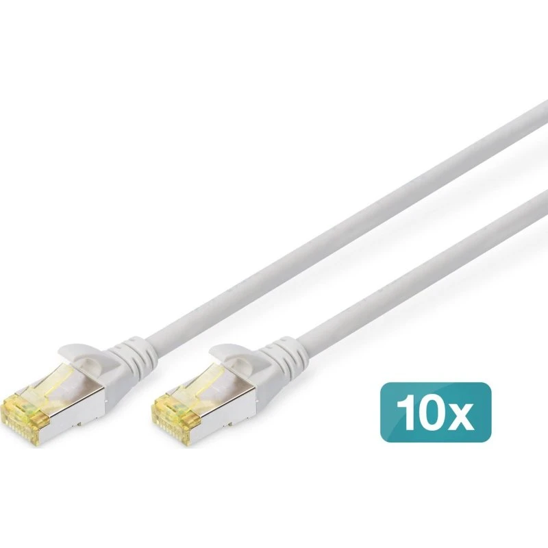 DIGITUS CAT 6A S/FTP Patchkabel, 5m, Grå (10 stk.)