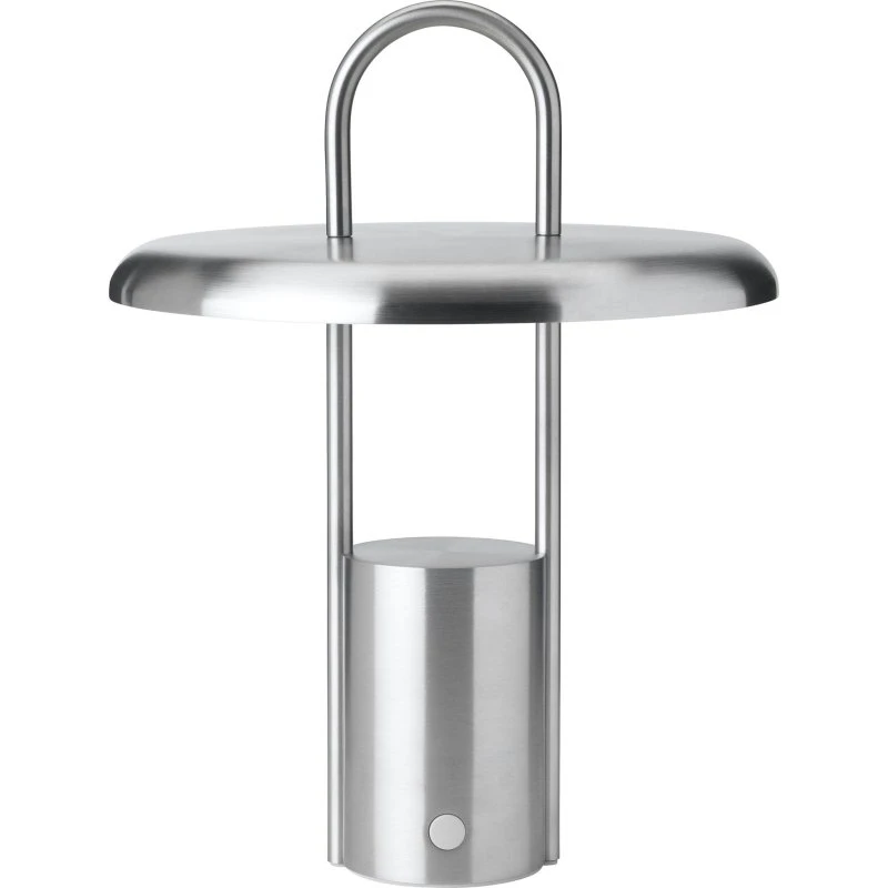 Stelton Pier transportabel LED-lampe, 25 cm, børstet stål