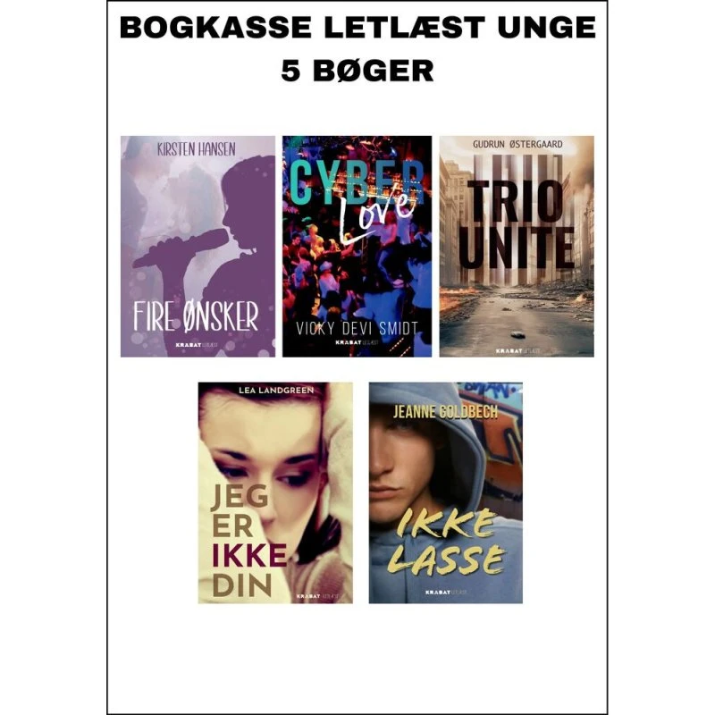 Letlæste for unge: Bogkasse med 15 spændende ungdomsbøger
