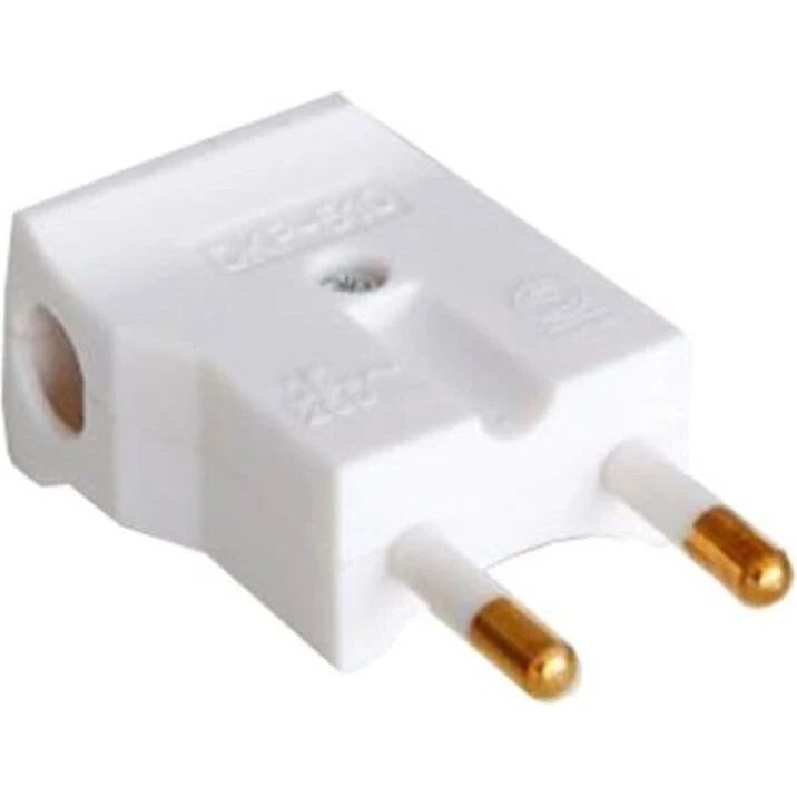 E-Line Vinkelstikprop 16A uden jord, flad, hvid