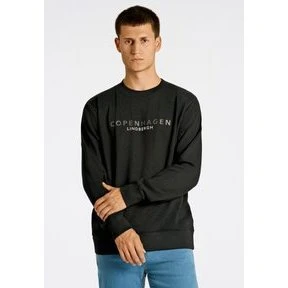 Lindbergh Logo Chest O-Neck Sweatshirt, Lt Iron Blue, M
