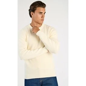 Lindbergh Ribstrik O-neck striktrøje, Pearl White XXL