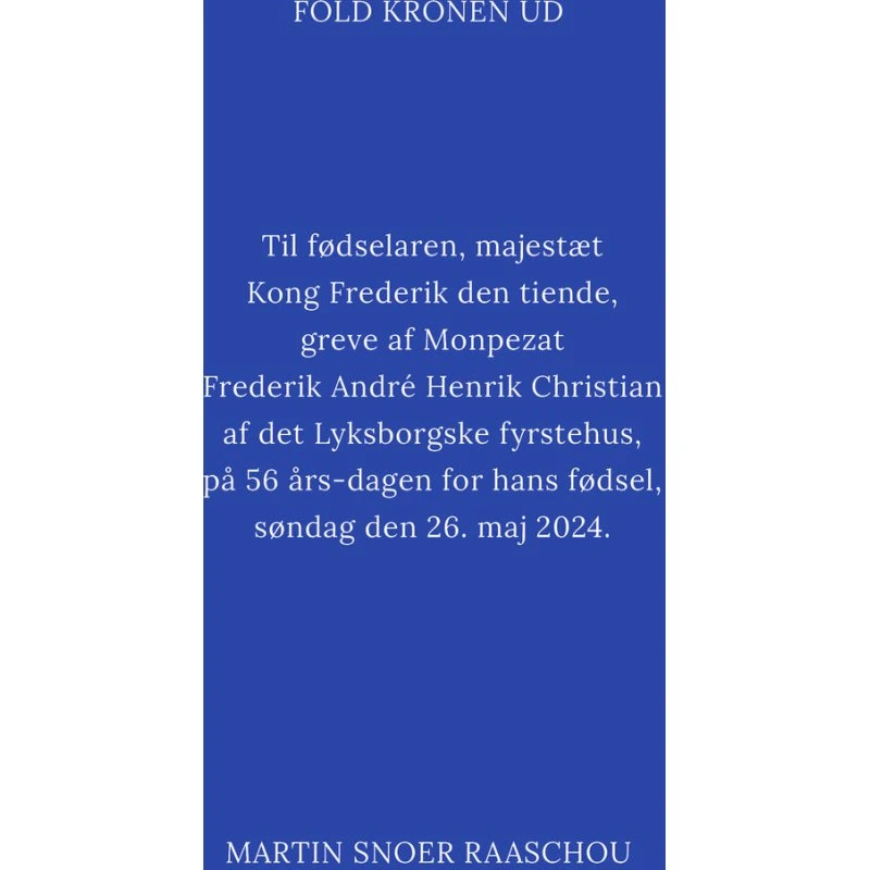 Fold kronen ud - Martin Snoer Raaschou - Bog