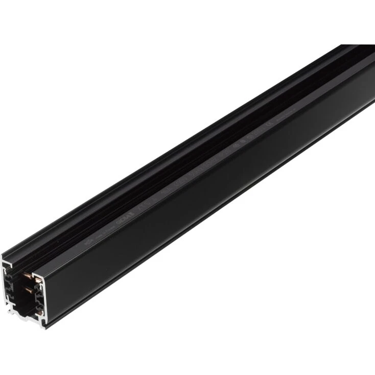 Global 3-faset strømskinne 2 m, sort