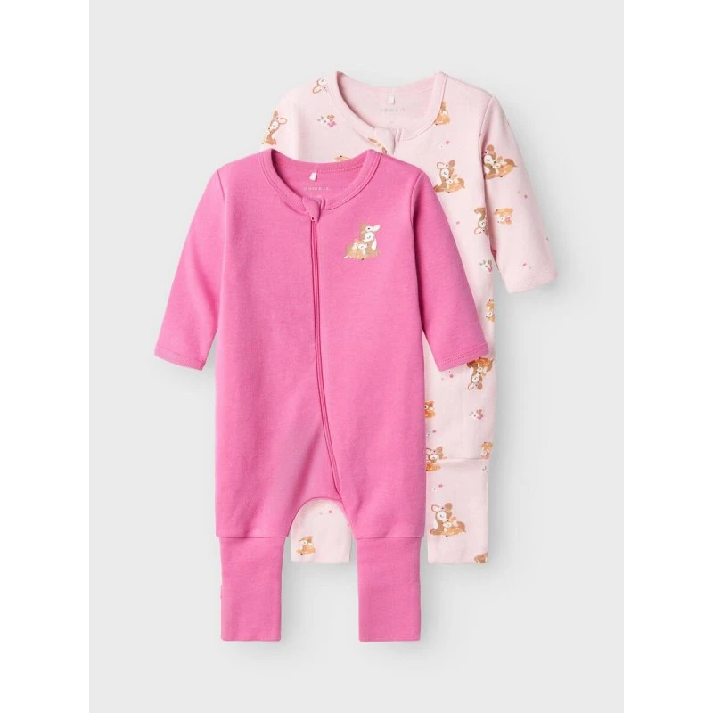 Name It Ibis Rose natdragt 2-pak – hjorteprint, lynlås