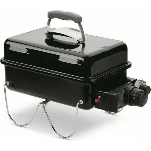Weber Go-Anywhere gasgrill, emaljeret stål, sort