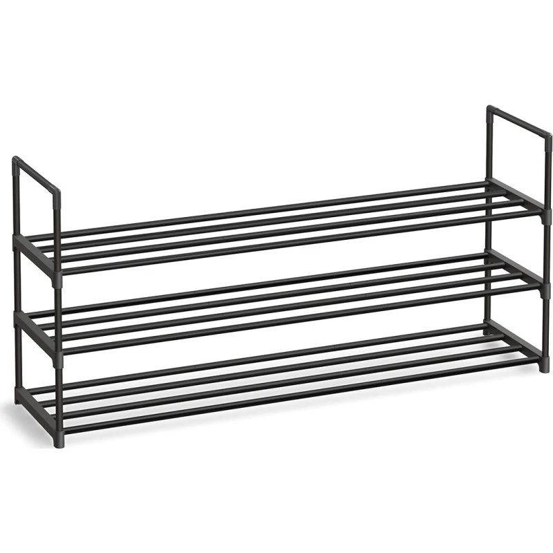 Alma skoreol - Sort - 3 hylder (116 cm)
