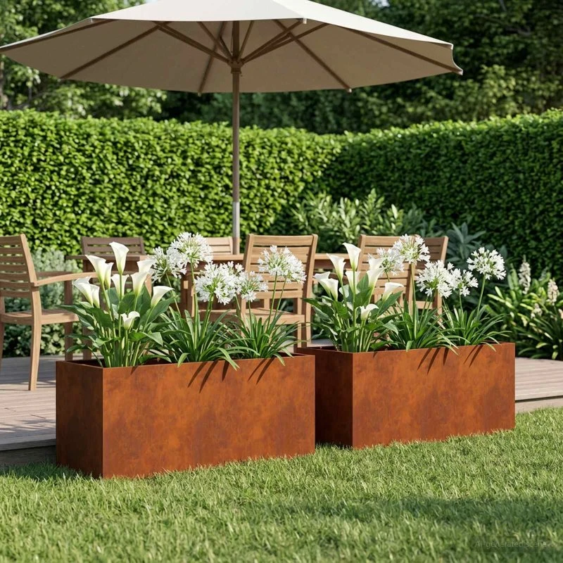 vidaXL Have Blomsterkrukke 2 stk. Cortenstål 100 x 40 x 40 cm