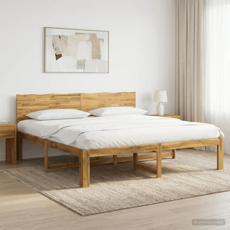vidaXL ROSTOCK Dobbelt Sengestel med Hovedgærde, Hvid 180x200 cm