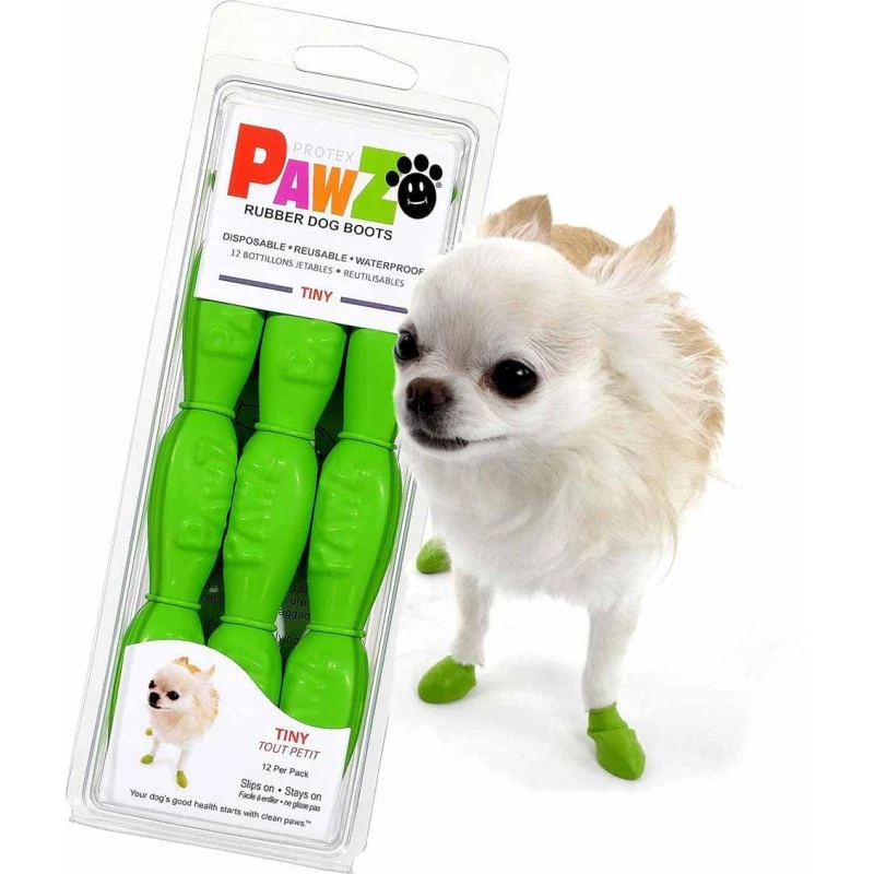 PawZ Hundestøvler Tiny, Lysegrøn, 12 stk