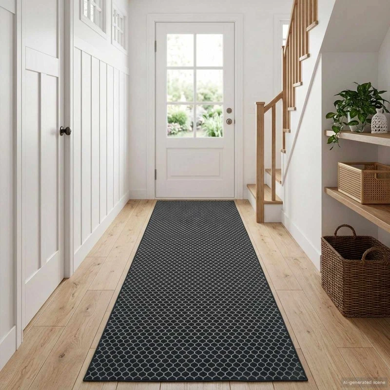 vidaXL Tæppe Runner ORIZ Sort Mesh Mønster 80x200 cm