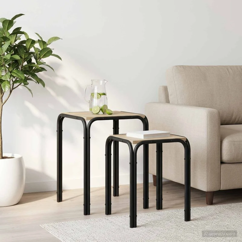 vidaXL Sidebord Sonoma-eg 41 x 40 x 50 cm - Sæt med 2