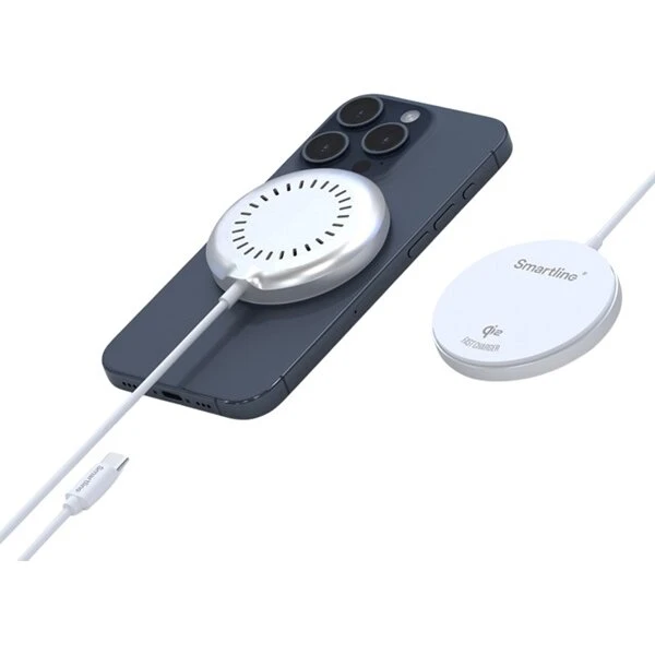 Smartline Trådløs Magnetisk Qi2 Oplader 15W - Hvid