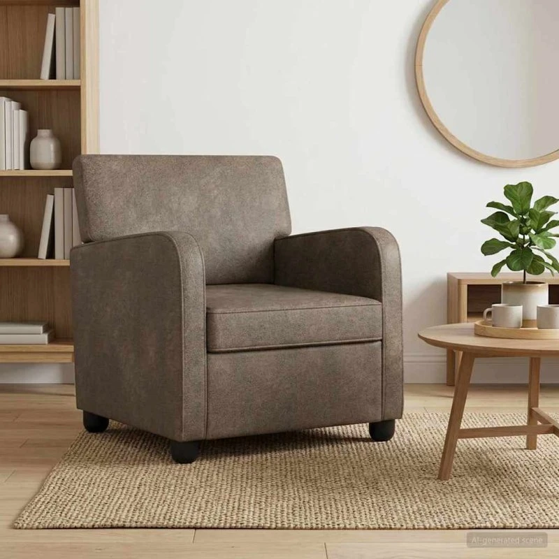 vidaXL Lænestol i mørkegråt faux suede læder