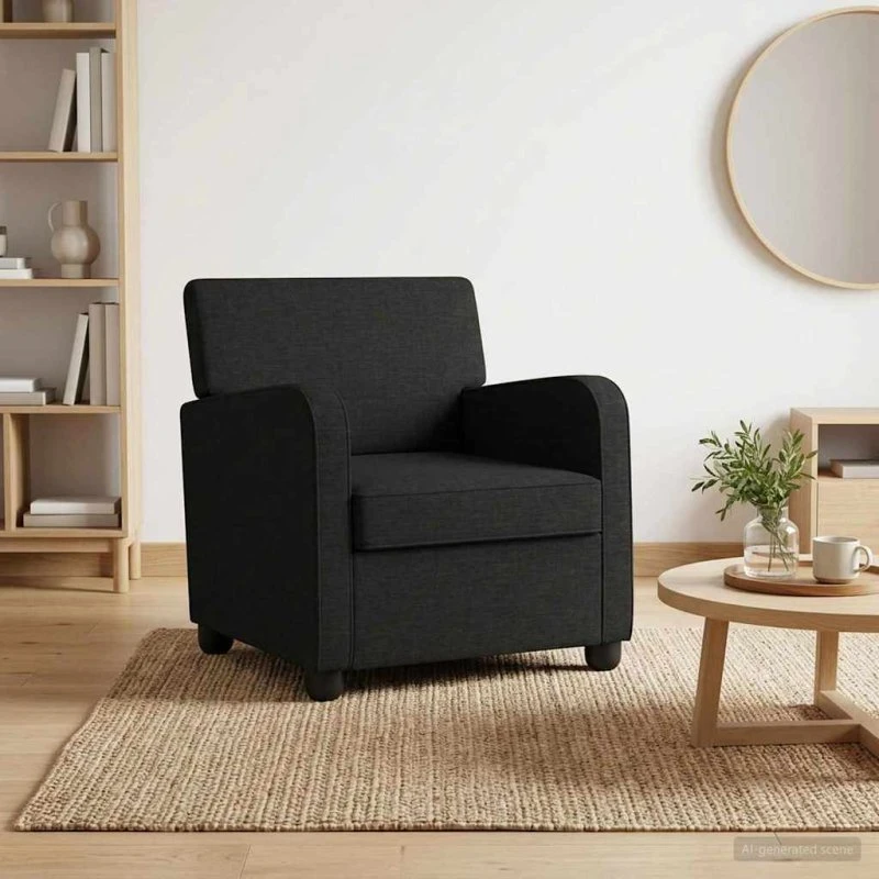 vidaXL Lænestol i sort stof - 70 x 79 x 78 cm