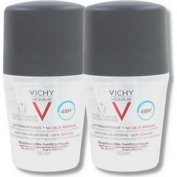 Vichy Homme Antiperspirant Roll-On 48H Duo 2x50 ml