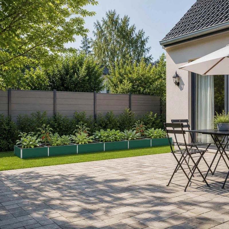 vidaXL Hævet Havebed Grøn 600 x 80 x 24 cm i koldvalset stål