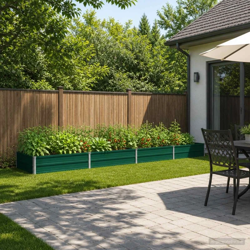 vidaXL Hævet Havebed Grøn 320 x 80 x 24 cm i koldvalset stål