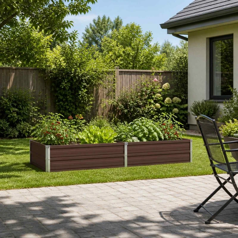 vidaXL Hævet havebed Brun 160 x 80 x 24 cm i koldvalset stål