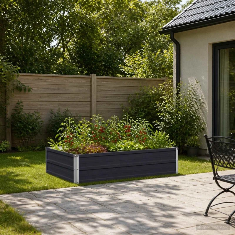 vidaXL Hævet Havebed Antracit 100 x 80 x 24 cm i koldvalset stål