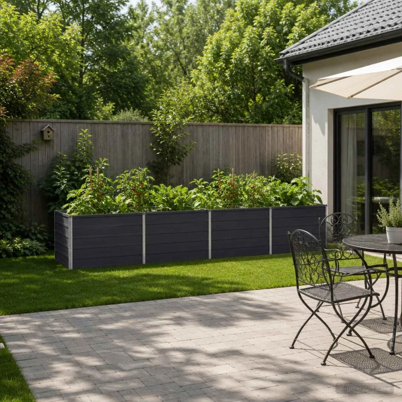 vidaXL Hævet Havebed Antracit 320 x 80 x 55 cm i koldvalset stål