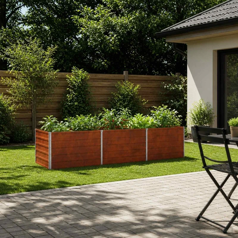 vidaXL Hævet Havebed Rusten 240 x 80 x 55 cm