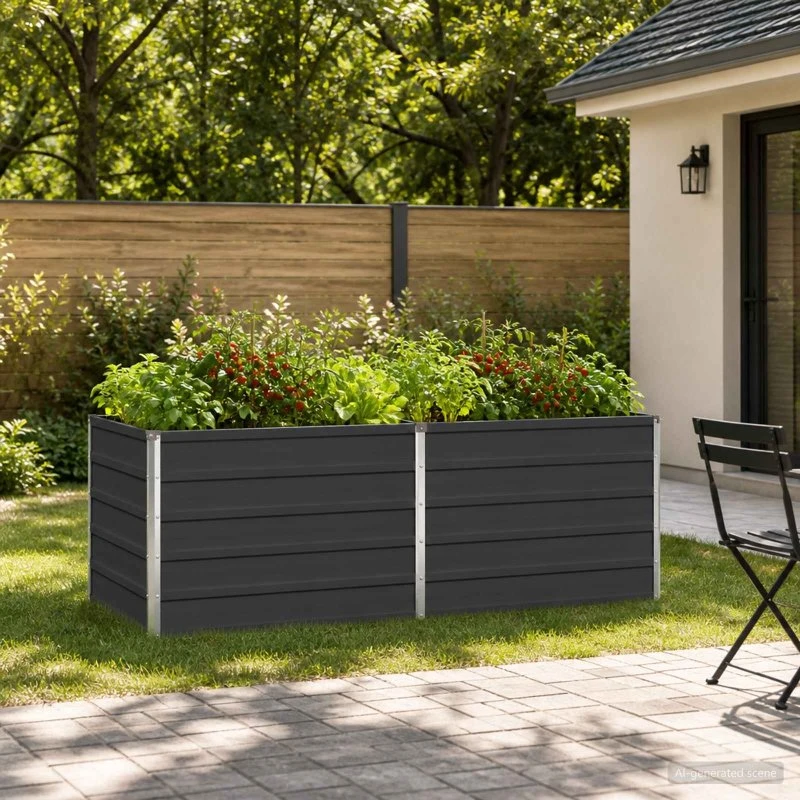 vidaXL Hævet Havebed Antracit 160 x 80 x 55 cm i koldvalset stål