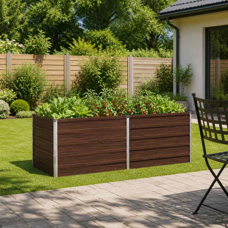 vidaXL Hævet Havebed Sort 160 x 80 x 55 cm i koldvalset stål