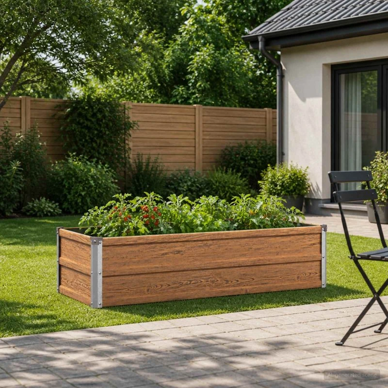 vidaXL Hævet Havebed Træbrun 100 x 40 x 24 cm i Stål