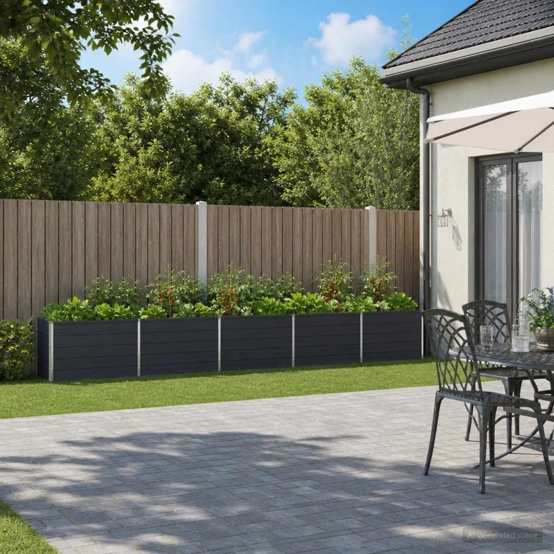 vidaXL Hævet Havebed Antracit 400 x 40 x 55 cm i koldvalset stål