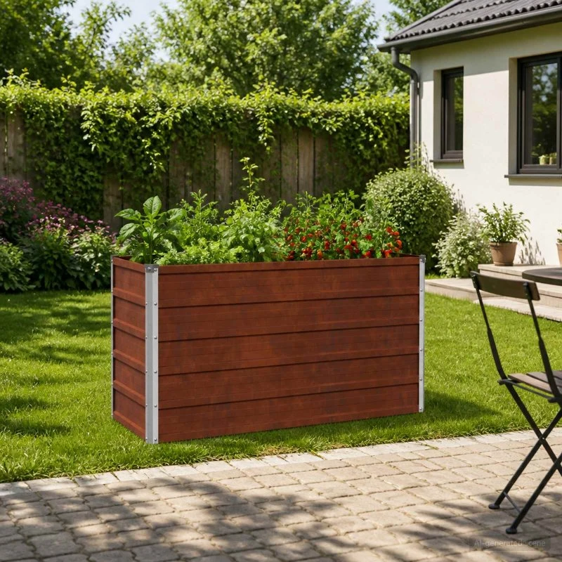 vidaXL Hævet Havebed Rusten 100 x 40 x 55 cm