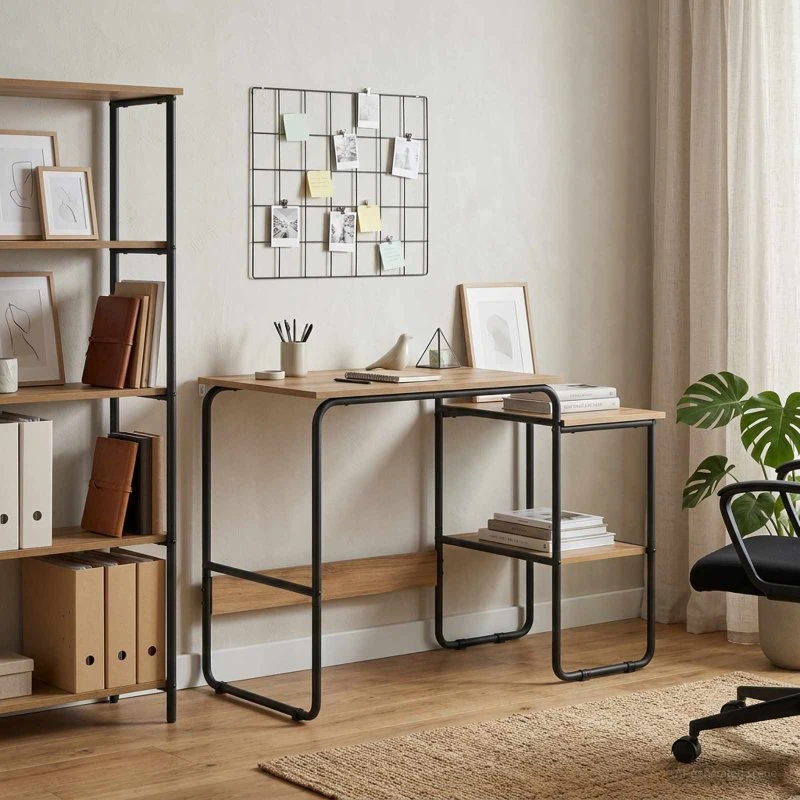 vidaXL Skrivebord med opbevaring Artisan-eg 100 x 50 x 75 cm