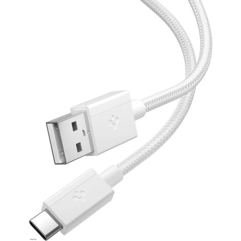 Spigen Essential USB-A til USB-C 60W Fabric Cable - 1,5m - Hvid