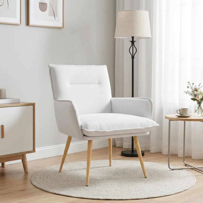 vidaXL Lænestol i hvidt stof - 70 x 73 x 81 cm