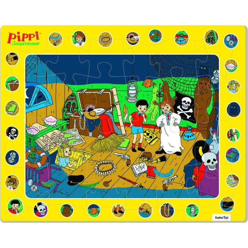Barbo Toys Pippi Langstrømpe Rammepuslespil - 24 brikker